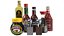 Collection de grandes bouteilles de condiments