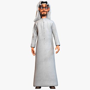 3d rigged cartoon arab man body