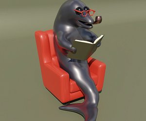 Philosopher dolphin 3D model