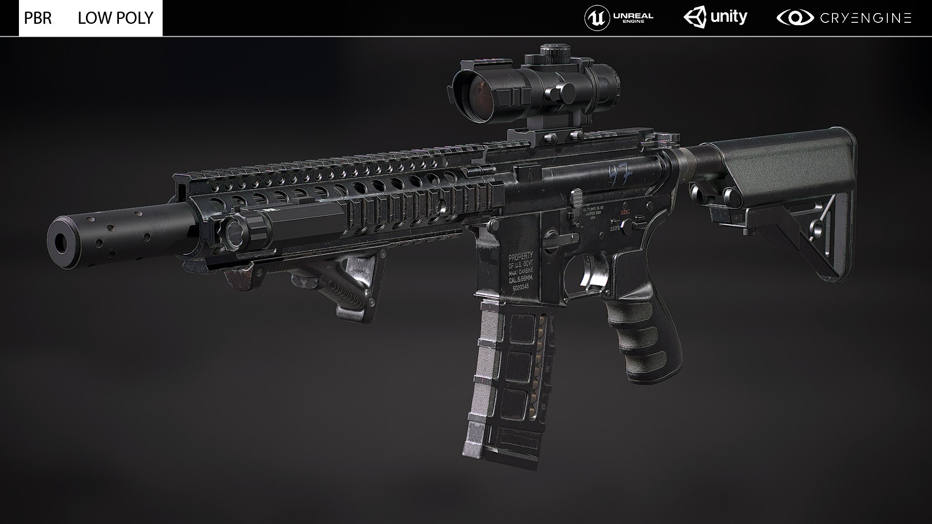 3D Modular M4A1 - Triple A Game Ready - TurboSquid 1768060