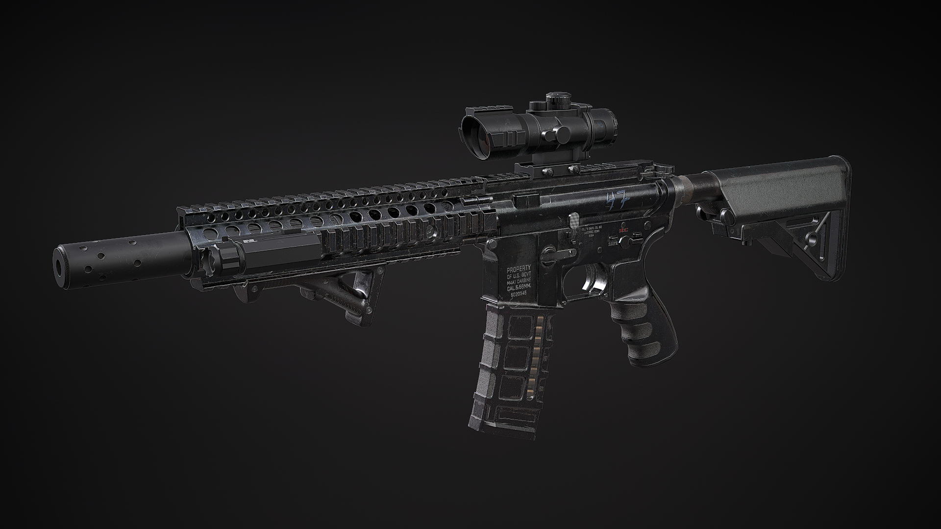 3D Modular M4A1 - Triple A Game Ready - TurboSquid 1768060