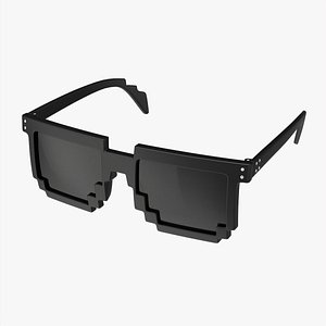 Pixel style glasses black 3D model