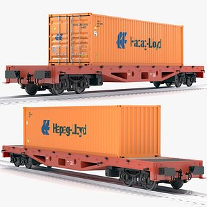 flat rail car hapag 3D model