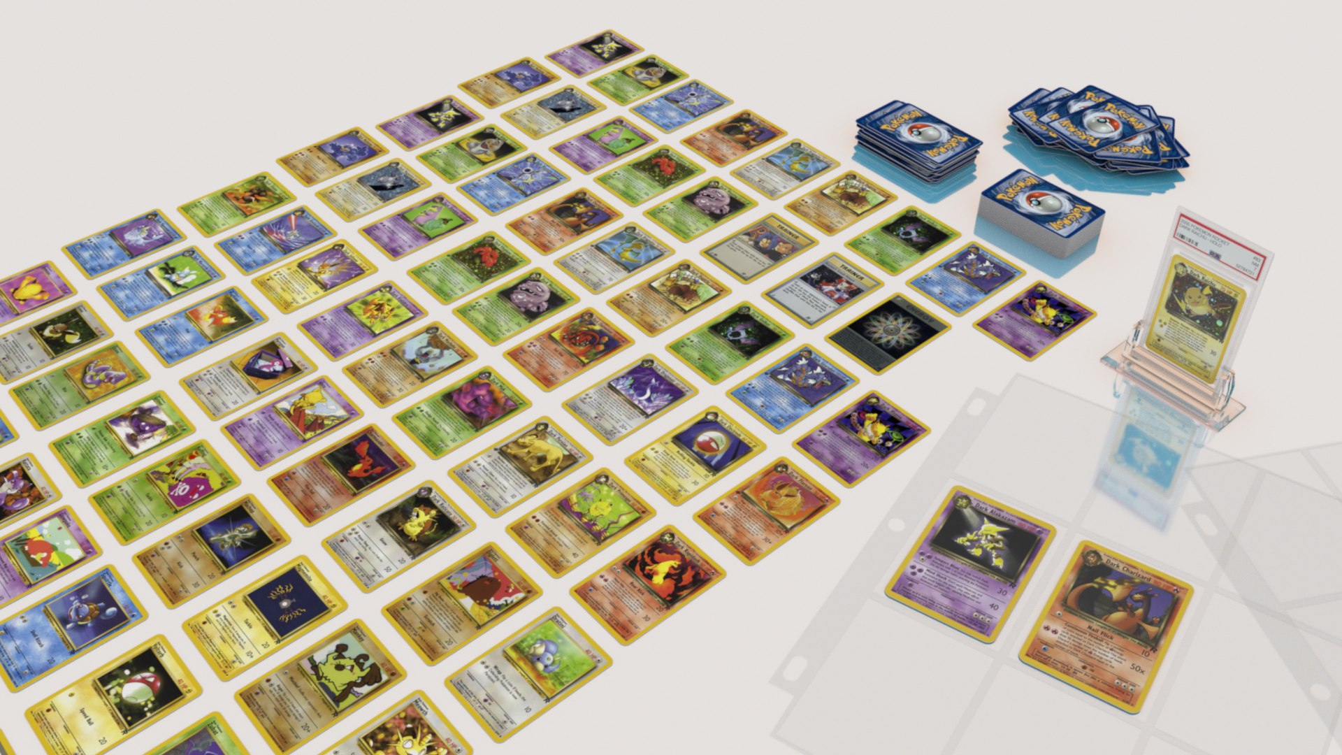 Full Rocket Team Base Set Pokemon Cards Collector Kit 3D Model TurboSquid 2132300