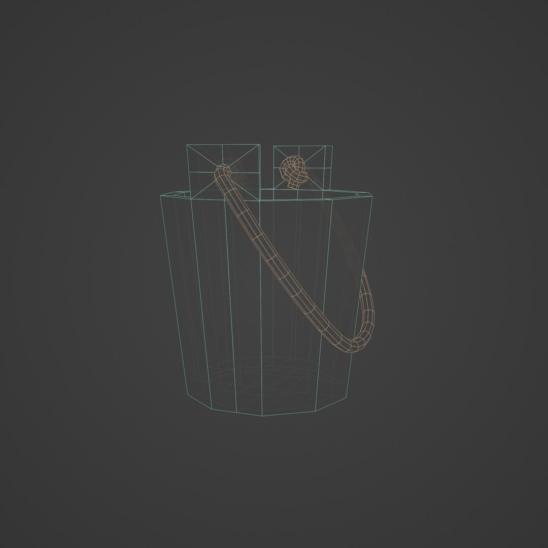 Wooden Bucket With Rope Handle 3D - TurboSquid 1876929