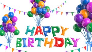 balloon birthday birth 3D