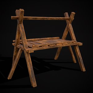 3D Medieval Cooking Stand model