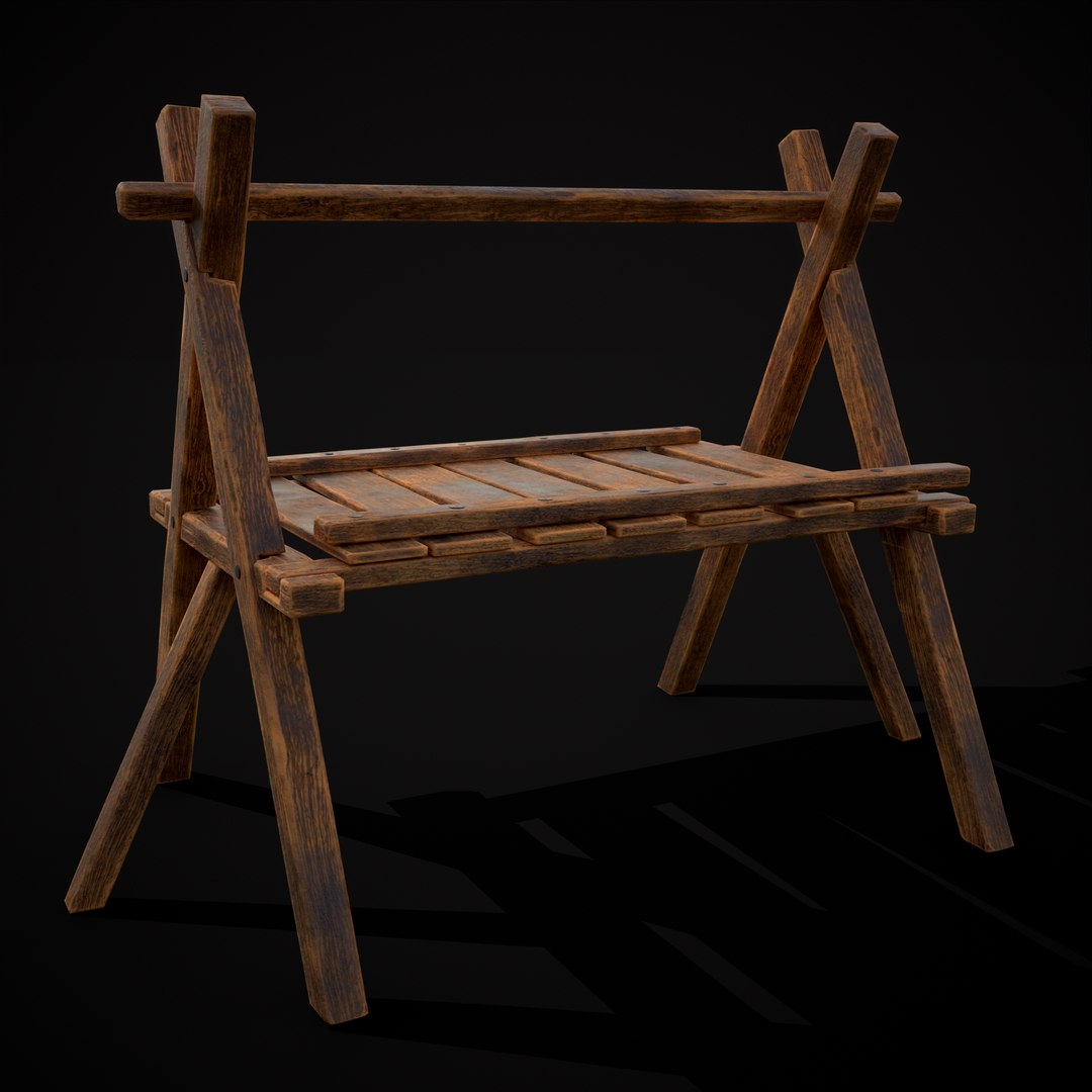 3D Medieval Cooking Stand Model - TurboSquid 2153972