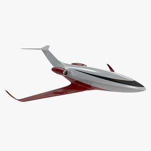 Futuristic Business Jet Red