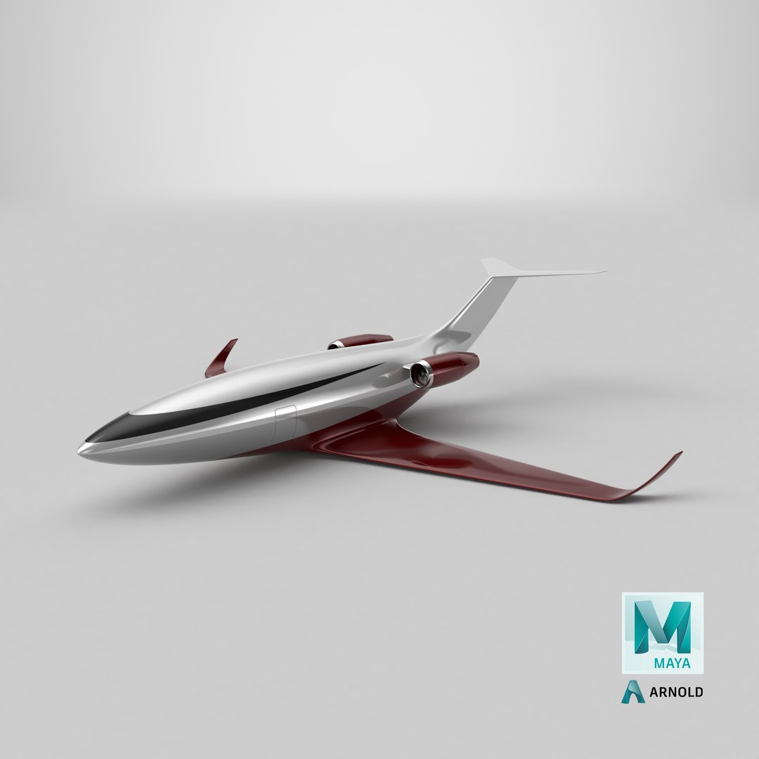 3D Futuristic Business Jet Red - TurboSquid 2276043