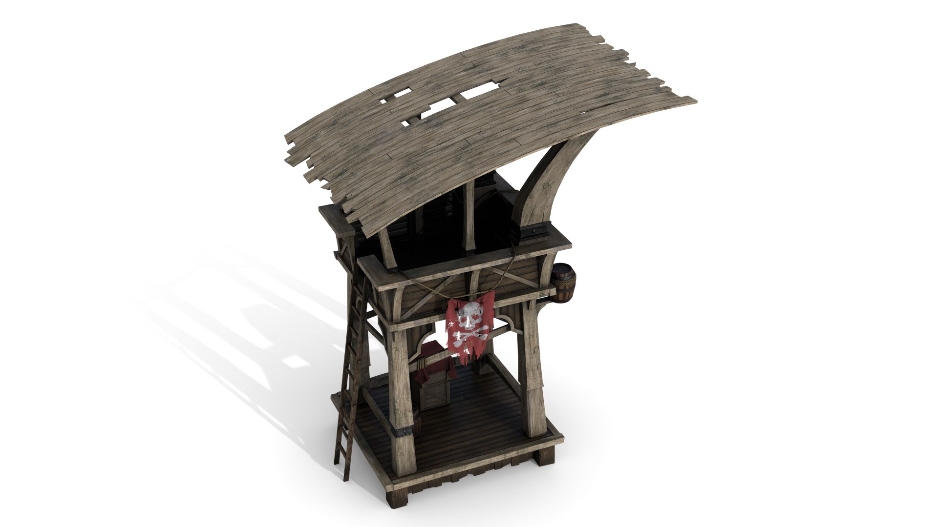 3D Wooden Watchtower - TurboSquid 1731447