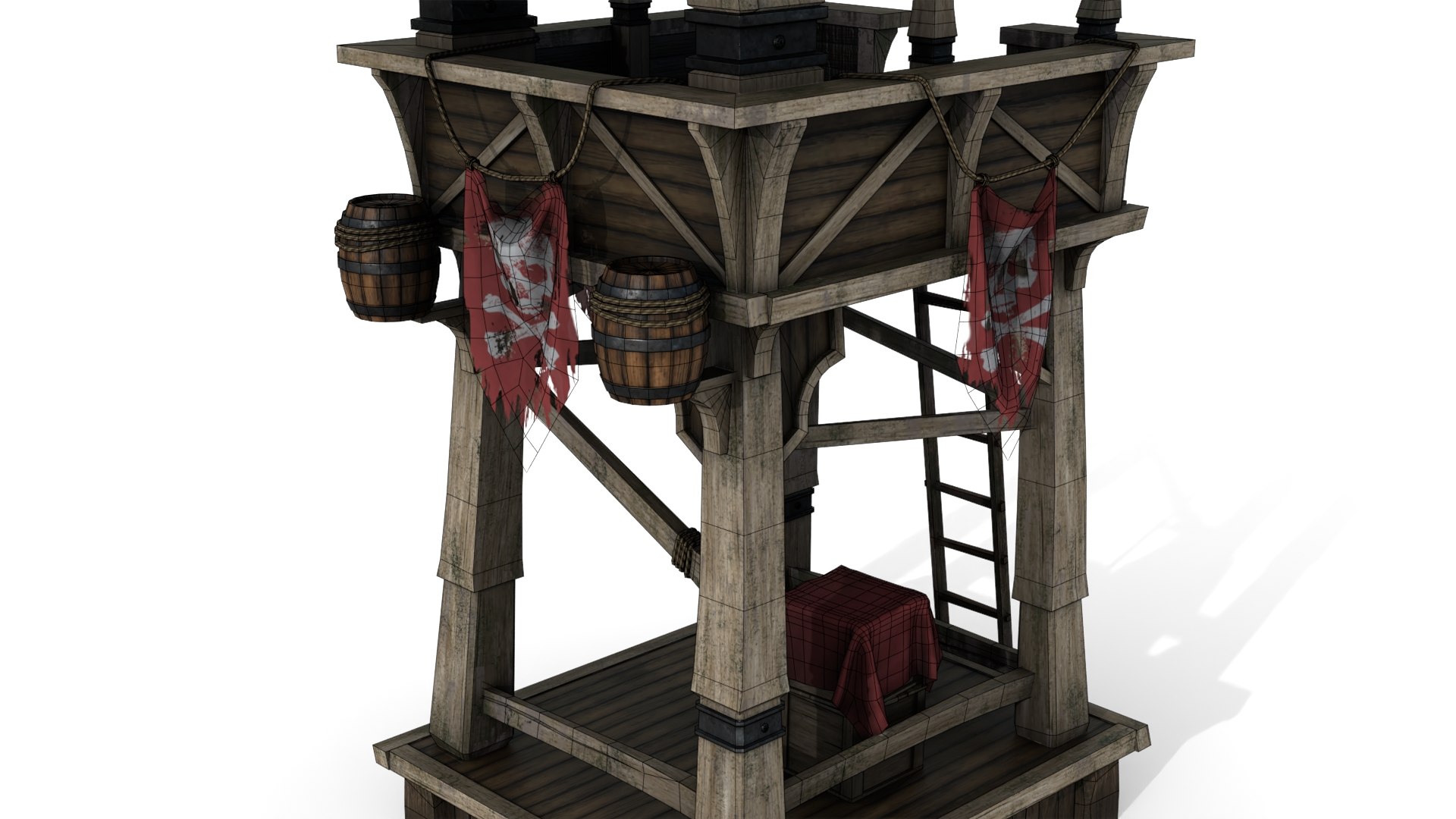 3D Wooden Watchtower - TurboSquid 1731447