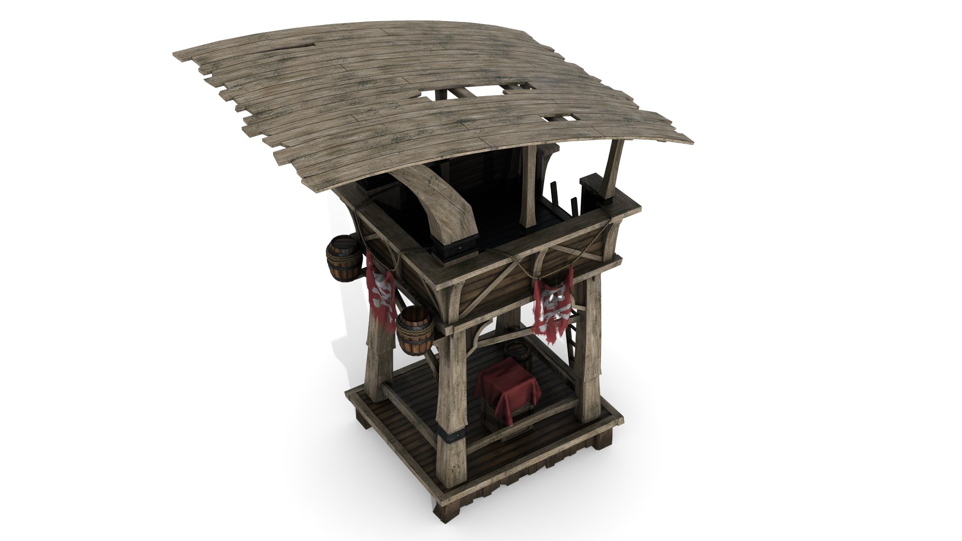 3D Wooden Watchtower - TurboSquid 1731447
