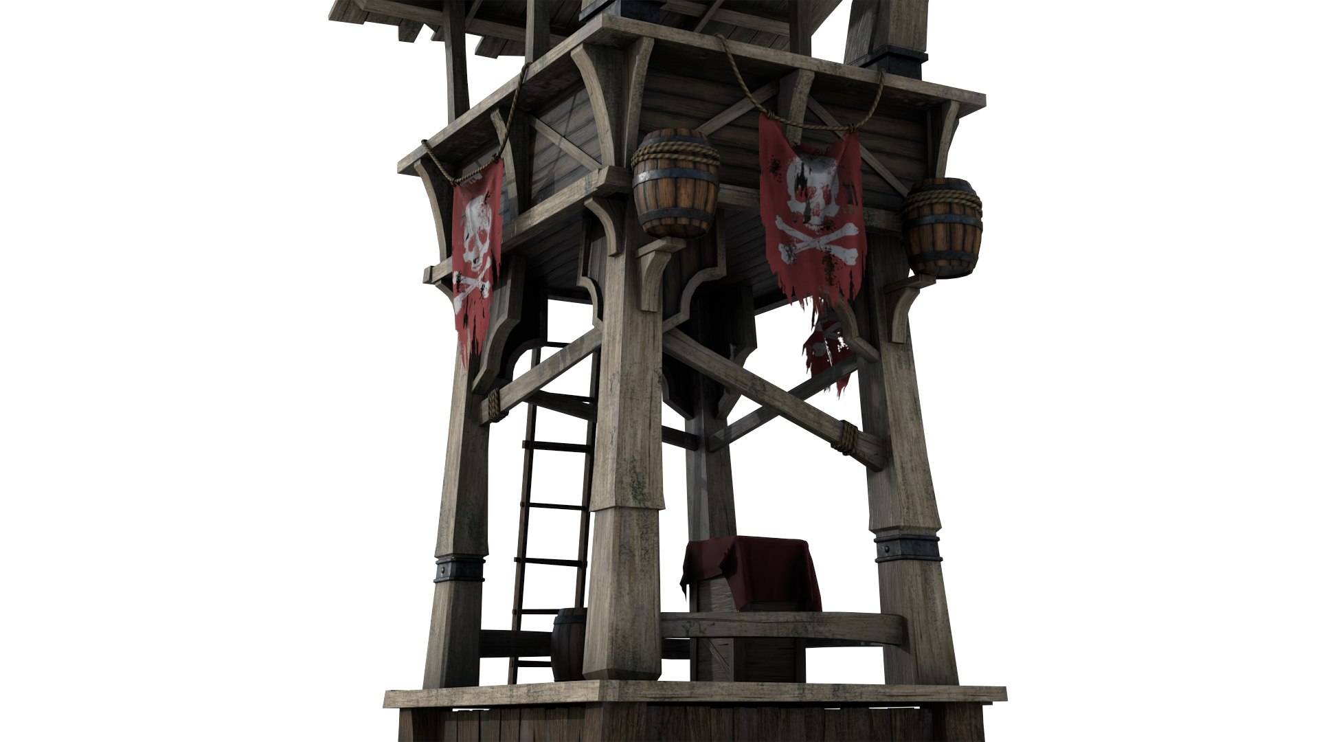 3D Wooden Watchtower - TurboSquid 1731447