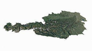 Austria map high precision 3D model