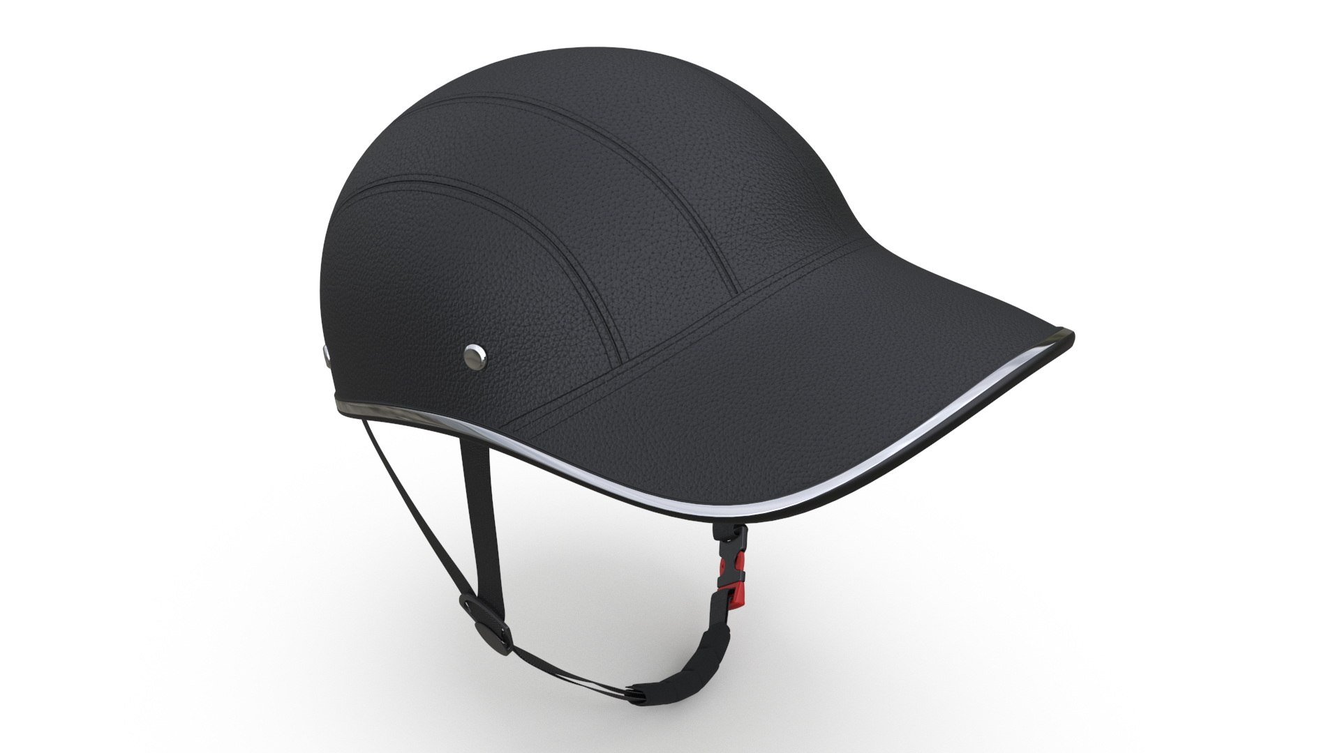 3D Baseball Cap Bike Helmet Black Leather Model TurboSquid