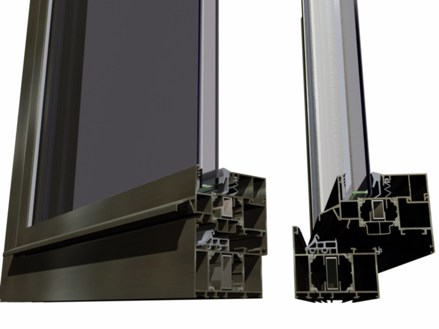 3d Cross Section Window Glass Model