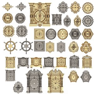 Classic Clock Collection 3D model