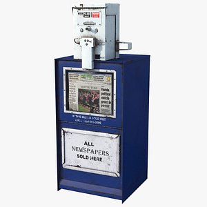 Newspaper Box Blue HD 3D model