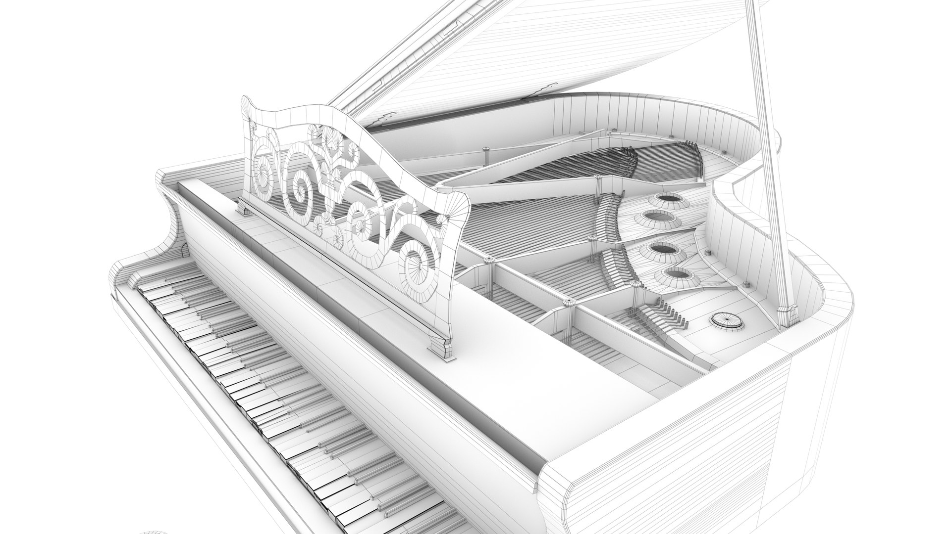 3D grand piano model - TurboSquid 1428870