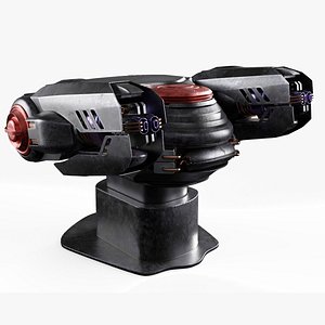 3D Sci fi Heavy Defense Gun Mount