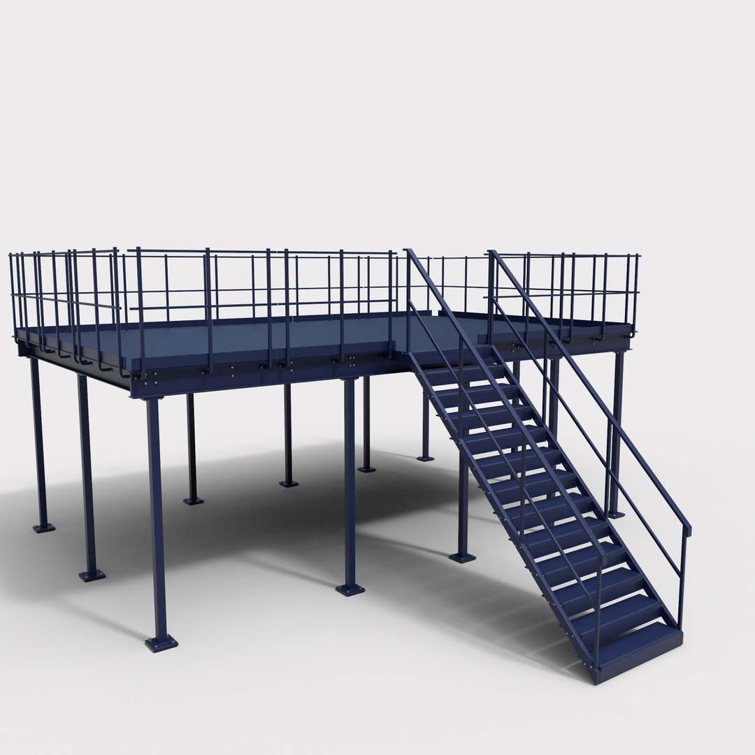 3D Industrial Platform With Stairs Model - TurboSquid 2469750