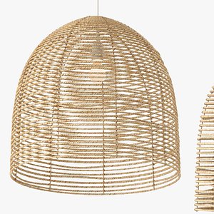 3D model Chandelier with wicker lampshade Beehive