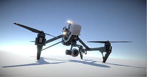 dji inspire quadcopter low poly model
