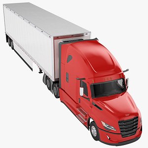 Semi Truck Sleeper Cab Generic Truck Trailer 02 3D model
