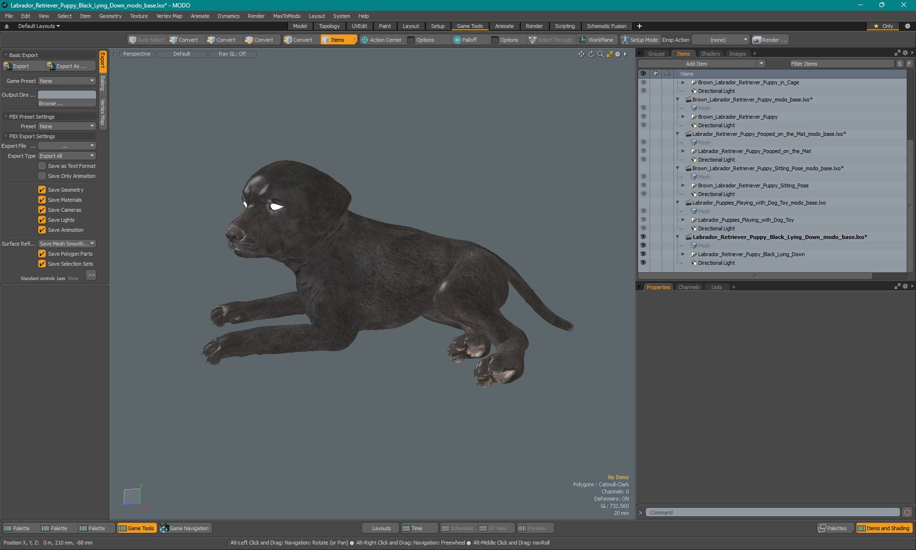 3D Labrador Retriever Puppy Black Lying Down - TurboSquid 2411052