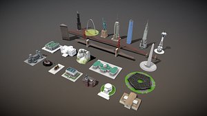 Famous Buildings in the United States 3D model