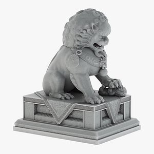 3D Chinese Lion Statue