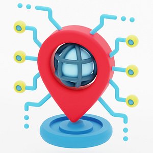 Network Location icon represented with map marker pin