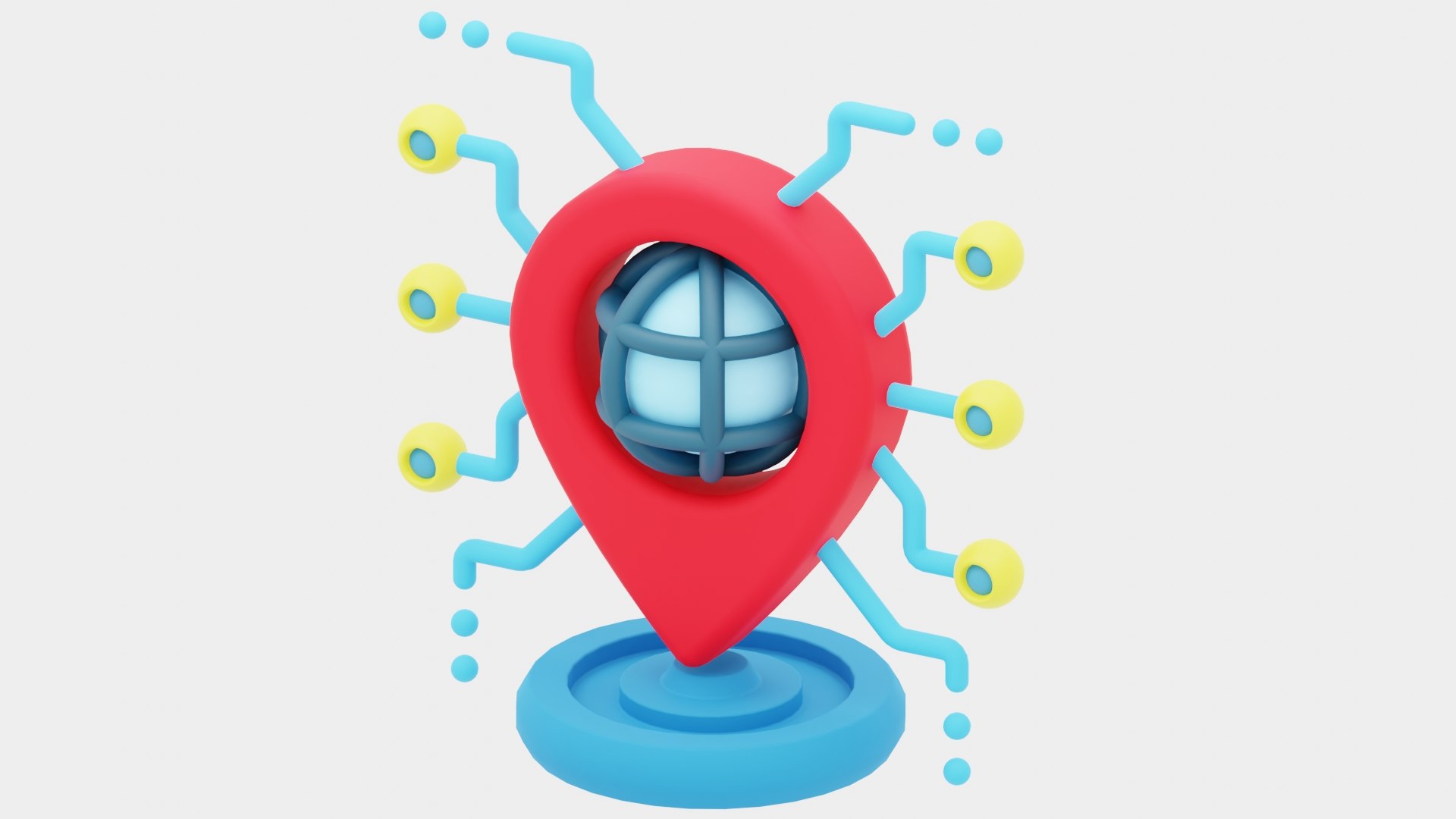 3D Network Location icon represented with map marker pin TurboSquid 2069261