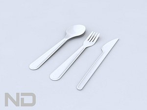 plastic knife spoon 3d 3ds