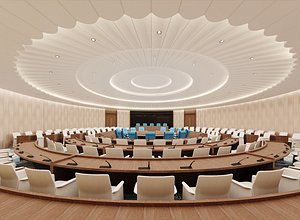 3D Elegant Meeting Room Design with Round Ceiling