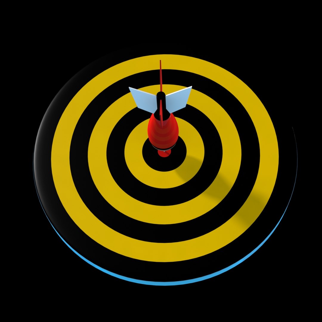 3d Cartoon Dartboard Dart Model