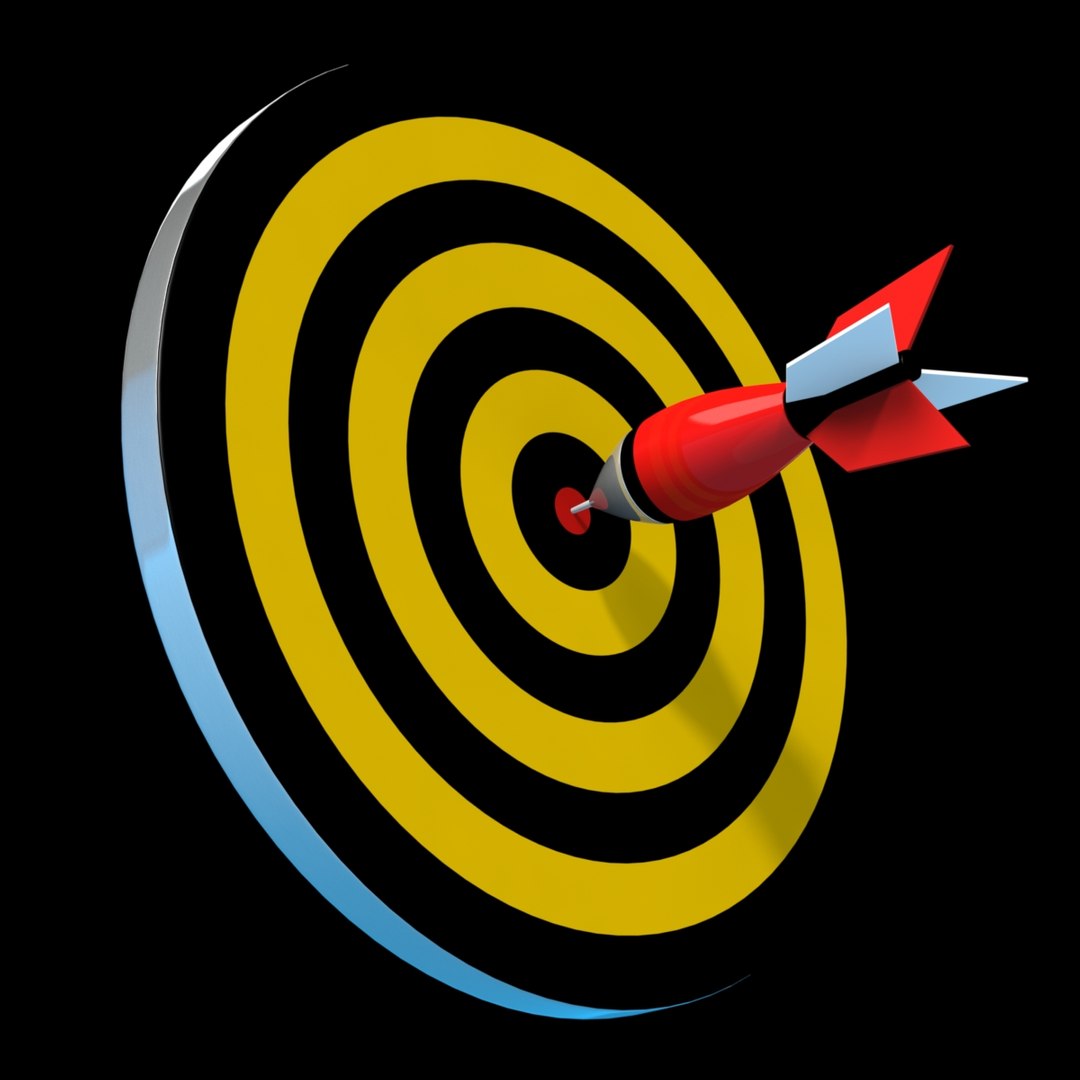 3d Cartoon Dartboard Dart Model image.