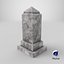Stone Grave Marker 3D