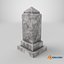 Stone Grave Marker 3D