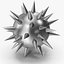 Stainless Steel Spiked Ball 3D model