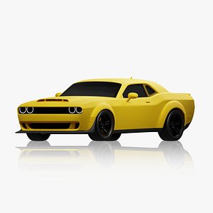 3D model Dodge Challenger SRT Helli Yellow 3D Model
