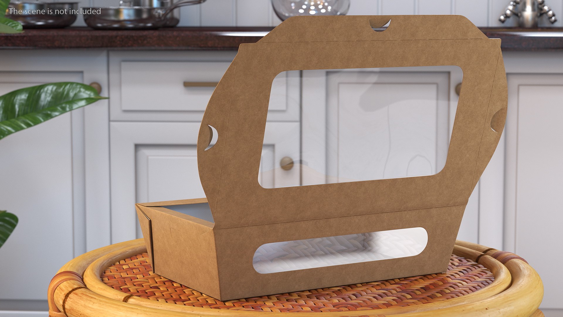 Opened Kraft Food Box with Window Medium model - TurboSquid 1808377