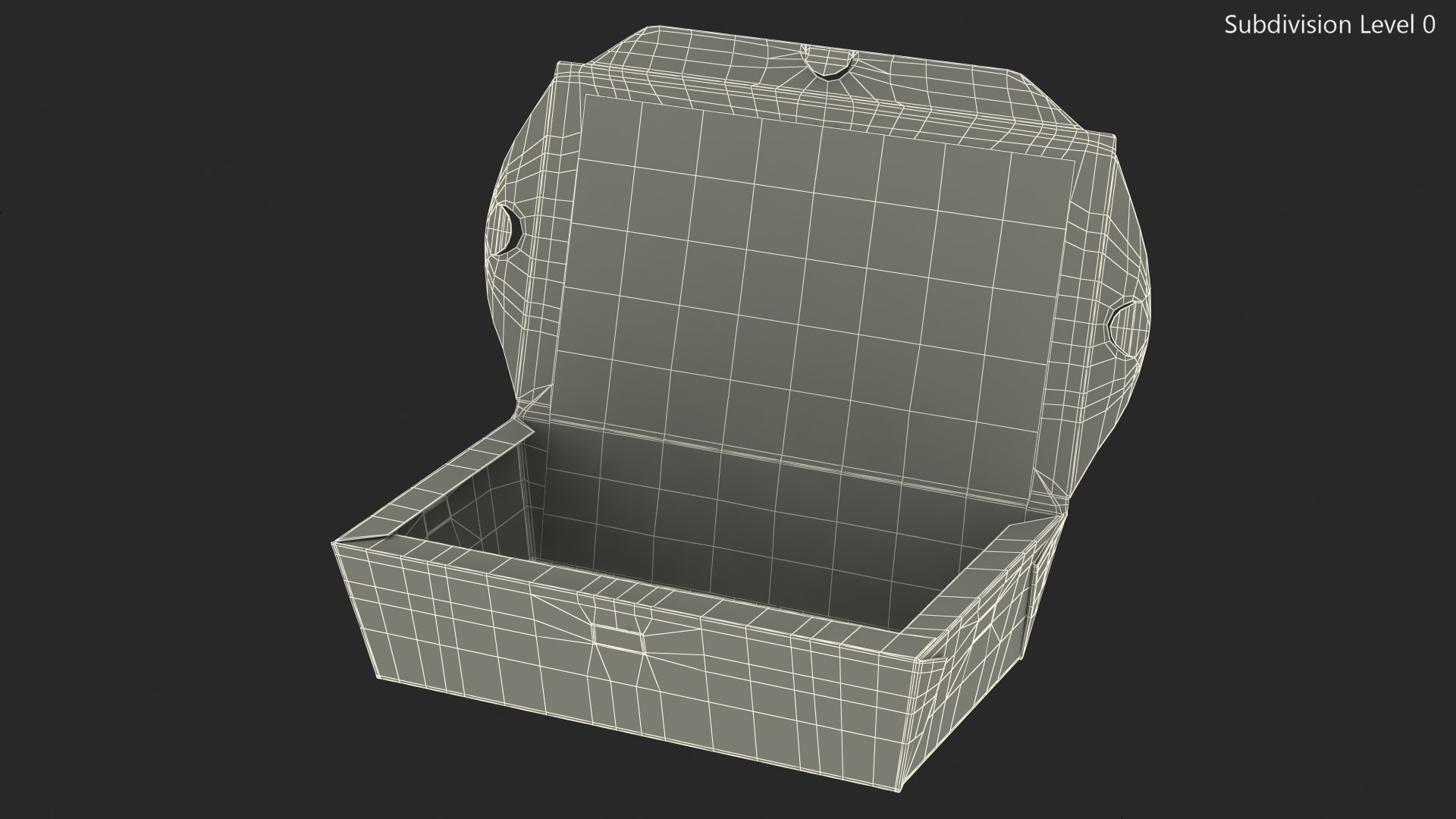 Opened Kraft Food Box with Window Medium model - TurboSquid 1808377