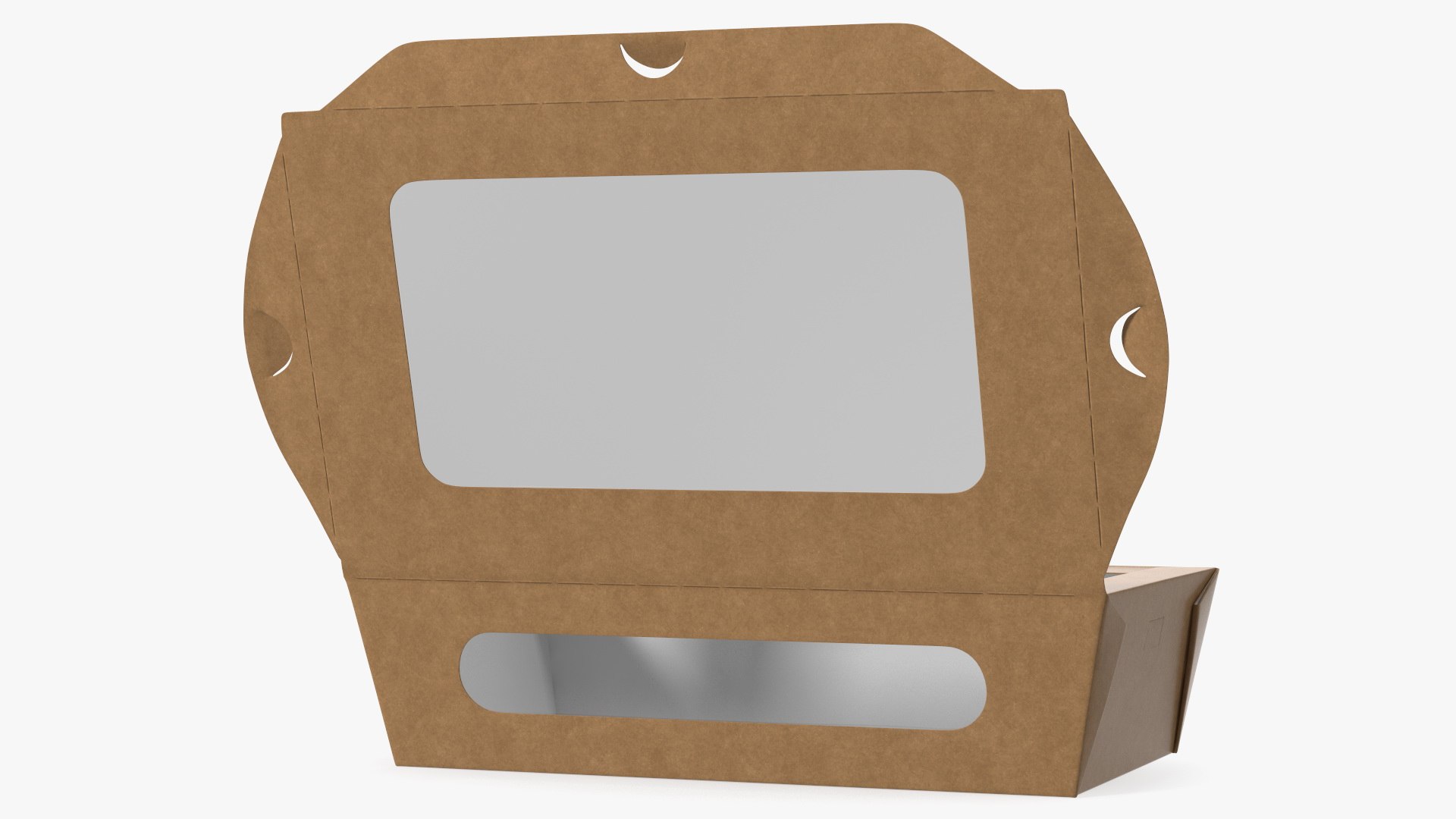 Opened Kraft Food Box with Window Medium model - TurboSquid 1808377