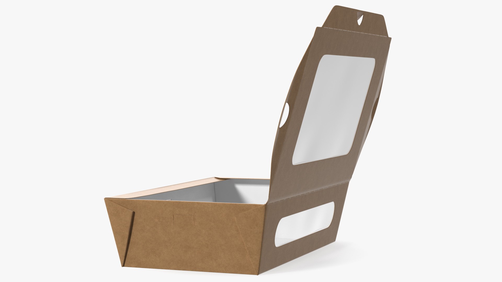 Opened Kraft Food Box with Window Medium model TurboSquid 1808377