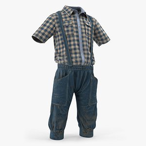 vintage denim costume 3D model