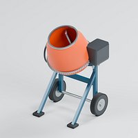 Portable Concrete Mixer with Tipping Wheel and Drum