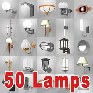 50 wall lamps 3d model