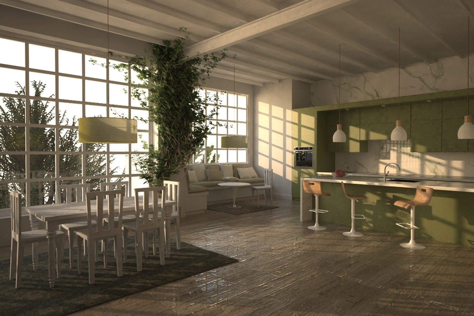 3D kitchen interior - TurboSquid 1223297